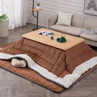 Kotatsu Futon-Set Mit Heizung, Kotatsu-Couchtisch Heizung Und Decke, Japanischer Tee-Couchtisch Aus Holz Modernes Nordisches Design (Color : Brown-A, S : 120 * 80 * 45cm)