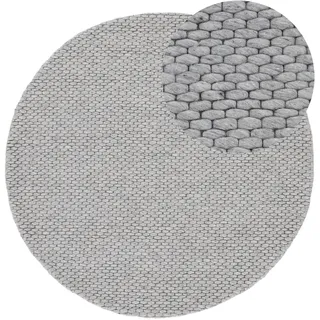 carpetfine Sina Wollteppich Ø 120 cm grau