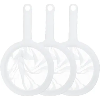 Cyberwork Sieb Filter 3 Stück Ultrafeiner 100/200/400 Mesh Trichterfilter Siebfilter Küchensieb,Plastik Nylon Sieb Mit Griff,Schlackenabscheiderfilter für Saft, für Saft, Milch,Kaffee,Tee