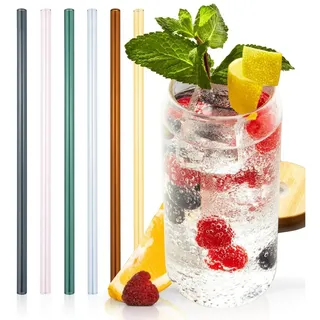 sänger Glasstrohhalme 6 tlg. 20 cm Bunt