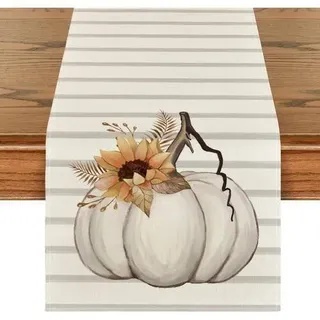 Streifen Sonnenblumen Herbst Tischläufer 40x180 cm, Küche Dekoration