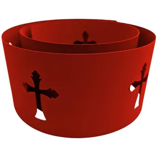 zaunzu Sichtschutzstreifen PREMIUM Halloween Grabsteine Rot 2,55m, (1x Einzelstreifen, für Doppelstabmattenzaun), 5 Jahre garantierte Farbechtheit rot
