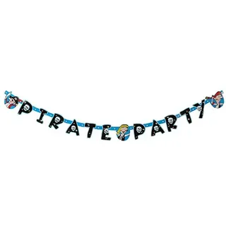 Atosa -Atosa-8473-Girlande Piraten-Party, 144 x 11 cm, schwarz (8473)