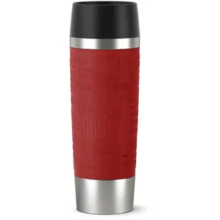 Emsa 515617 Travel Mug Classic Grande | 500ml | Thermobecher | Isolierbecher | hält 6h heiß, 12h kalt | 100% dicht | Easy Quick-Press-Verschluss | 360°-Trinköffnung | Rot | 1 Stück (1er Pack)