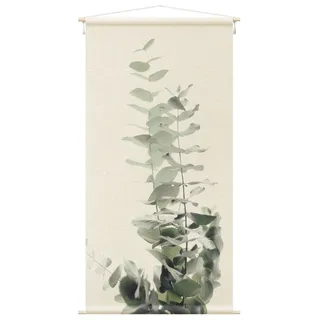 Bilderdepot24 Wandteppich modern Landhaus Tropisch grün, rechteckig, Höhe: 2.6 mm, großes Wandbild aus Natur-Baumwolle Wandbehang Stoffbild Tuch Wollseil grün 145 cm x 290 cm x 2.6 mm