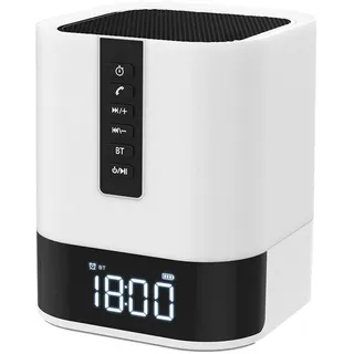 Bluetooth Lautsprecher Nachttischlampe Touch-Dimmbar Kinder Wecker 48 RGB Farbwechsel LED Tischlampe Musikbox für Mädchen Junges Teenager