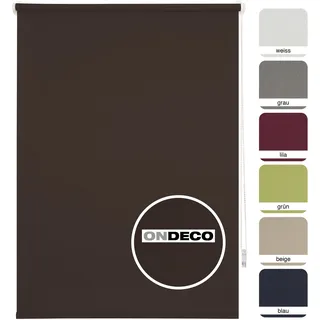 Ondeco Tageslichtrollo Win ohne Bohren Klemmfix lichtdurchlässig und Blickdicht Farbe: Braun, Größe: 120x160 cm