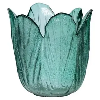 INNA-Glas Kerzenhalter Teelicht Glas Tulpenkopf BRIGITTE, grün-klar, 7,5cm, Ø7,8cm grün