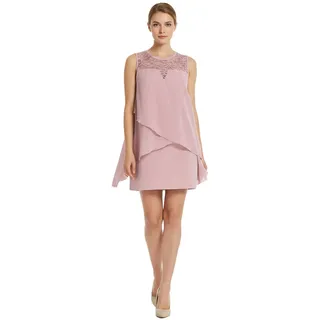 nachhaltiges Damen Sommer-Kleid mit Spitzendetails und Pailletten Mini-Kleid Chiffon-Kleid Business-Kleid 965847 Rosa - 32/34