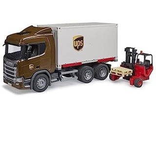 Bruder® Spielzeug-LKW 03582 Scania Super 560R UPS Logistik-LKW mit Mitnahmestapler, 1:16 braun