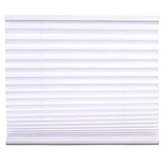 Jet-Line® | Plissee | 80 cm breit x 130 cm lang | Easyfix Montage ohne Bohren | Blickdicht | Jalousie | Klemmfix | Sonnenschutz | Rollo | Faltrollo in weiß | Klemmträger für Fenster | Faltstore