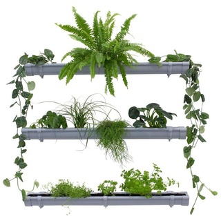 Jardinion Blumentopf (Grüne Pflanzenwand, Vertikaler Garten, 1 St), Platzsparende Gartengestaltung, Pflanzenregal für Innen und Außen grau
