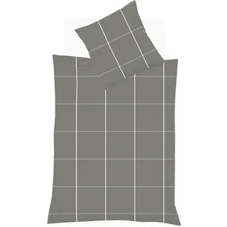 FLEURESSE Lech 4311 kariert Flanell Grau 135 x 200 cm + 2 x 80 x 80 cm