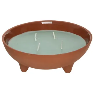 MARELIDA Duftkerze CITRONELLA Echtwachs in Tonschale 4 Dochte Garten