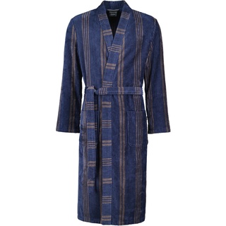 CAWÖ Bademäntel Herren Kimono Struktur 2508 blau - 13 M Schwarz
