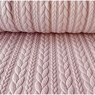 Dehnbarer und weicher Strickstoff mit Zopfmusterung (Rosa) | Zopfmusterung