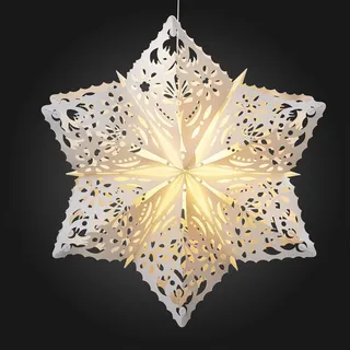LED Deko Stern Schneeflocke weiß Outdoor Außen Kunststoff warmweiß Party Garten