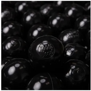 KiddyMoon 500 ∅ 6Cm Kinder Bälle Für Bällebad Spielbälle Baby Plastikbälle Made In EU, Schwarz
