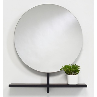 Casa Padrino Luxus Spiegel / Wandspiegel mit Ablage Schwarz 100 x 20 x H. 115 cm - Luxus Möbel