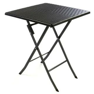 VCM Gartentisch 61 x 61 x 75 cm Schwarz
