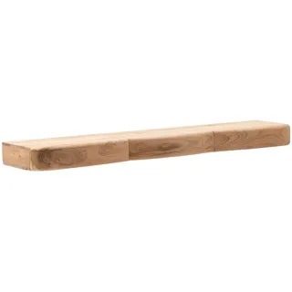 FineBuy Wandregal Akazie Massivholz 120cm mit DREI Schubladen - Design Regal für die Wand - Holz Wandboard mit Stauraum - Schwebendes Hängeregal aus Echtholz