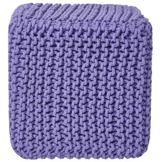 Homescapes Strick-Pouf, Violett, Textil, Uni, Quadratisch, 35x35x35 cm, Wohnzimmer, Hocker, Sitzwürfel