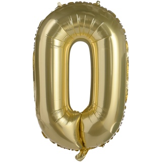 Folienballon ZAHL 0 XL ca.70cm, altgold