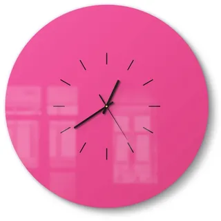 DEQORI Wanduhr 'Unifarben - Rosa' (Glas Glasuhr modern Wand Uhr Design Küchenuhr) rosa 50 cm x 50 cm