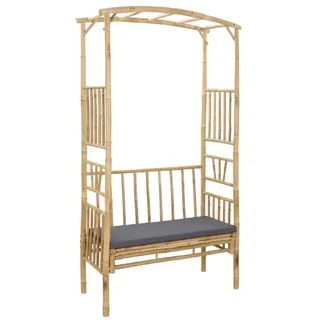 vidaXL Rosenbogen mit Bank 115 x 50 x 205 cm Bambus