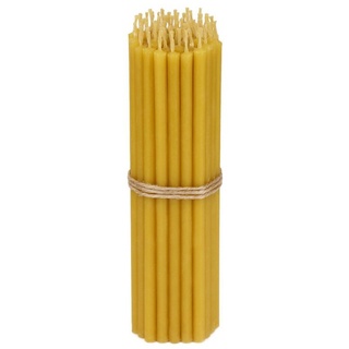 Nklaus 50x Stabkerzen Gold 16 cm Dünne Bienenwachskerzen rußfrei & tropffrei Lange Brenndauer Goldene Kerzen für Feier & Dekoration 36261