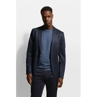 Bugatti Sakko BUGATTI, Herren, Gr. 54, blau (marine), 67% Polyester, 28% Viskose, 5% Elasthan, Glencheckmuster, slim fit, Manschette, Sakkos Sakko, mit Elasthananteil