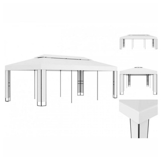 vidaXL Pavillon Pavillon Gartenzelt mit Doppeldach 3 x 6 m Weiß weiß