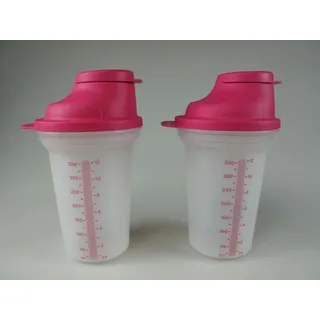 TUPPERWARE Backen Mix-Fix (2) klein 350 ml pink Shaky Küchenhelfer Shake It 8194
