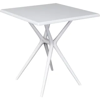 LC Garden »Vesta« Gartentisch Ø70cm eckig weiß Kunststoff Balkontisch Bistrotisch