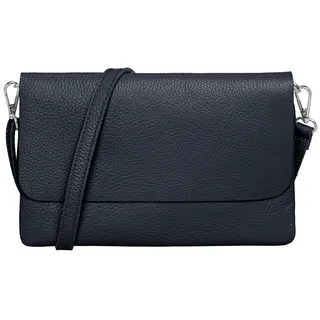 Caspar Clutch Abendtasche Damen Leder Handtasche - CLASSIC LINE - Modell No.835, leicht, elegant & unempfindlich - 100% Echtleder - Handmade in Italy blau