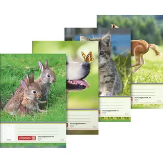 Baier & Schneider Brunnen 104681502 Hausaufgabenheft A5 24 Blatt Tiermotive)