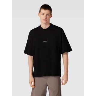 T-Shirt mit Label-Print, Black, XL