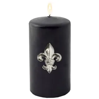 Edzard Kerzenpin, Kerzenstecker Lilie für Stumpenkerzen, 4er Set, Höhe 6,5 cm, robust, Aluminium vernickelt, Kerzendekoration, Kerzenverzierung, Adventskranz