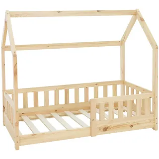 ML-Design Kinderbett Hausbett 70 x 140 cm Kiefer natur beige