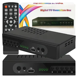 DVB-T2 Receiver HDMI HD Digital USB Mediaplayer TV Fernseher HEVC H.265 PVR Ready IPTV Timeshift Internet Ethernet SCART DVB-T MPEG 4 Retoo - Schwarz