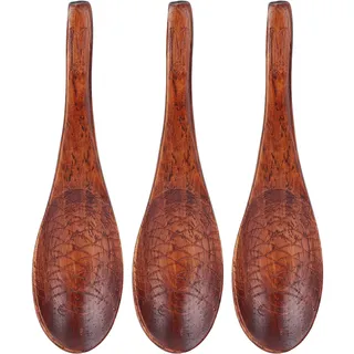 Set Aus 3 Naturholzlöffeln, Handgraviertes Fischmotiv, Glänzende Und Strapazierfähige Oberfläche, Kleine Holzlöffel, Antiklack