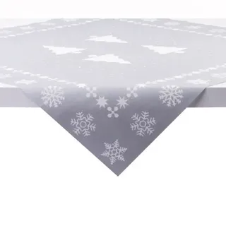 sovie HOME Tischdecke White Tree 80 x 80 cm Silber