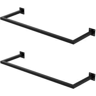 ML-Design Wandgarderobe Kleiderstange 2er Set Schwarz