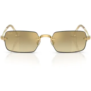 Ray-Ban A$AP Rocky RB3928 Rechteckige Sonnenbrille mit Draht, Gold/Braun, goldfarbener Farbverlauf, verspiegelt, 54 MM - 54 MM