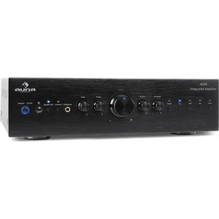 Auna Verstärker, HiFi Stereo Mini Verstärker, HiFi-Verstärker mit Bass & Treble Regler, 2 Kanal Audio-Verstärker, Stereo-Verstärker Lautsprech... - Schwarz