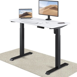 Desktronic HomeOne Höhenverstellbarer Schreibtisch, Schwarz + Weiß 120x60cm