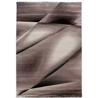 Carpetsale24 Kurzflor Teppich 120x170 cm, Modern Abstrakt Design in Braun Beige, ideal für Wohnbereich, Jugendzimmer oder Essplatz