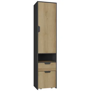 Schrank Nano NA3 Halbschrank mit Schublade 1 Türiger Regalschrank Riviera Eiche