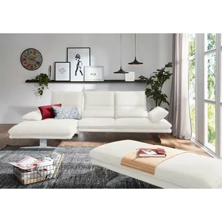 W.Schillig Eckcouch Leder 3-Sitzer Weiß