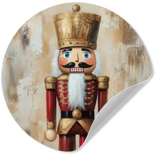 MuchoWow Wandsticker Weihnachten - Puppe - Abstrakt (1 St), Tapetensticker Selbstklebend, Wandbild Wohnzimmer, 80x80 cm 80 cm x 80 cm x 0.1 cm